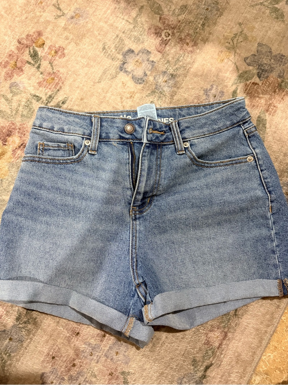 No Boundaries Light Blue Cuffed Denim Shorts